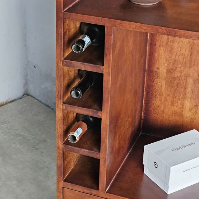 Kệ rượu di động Dexta 45x45x160cm gỗ cao su KGT68037