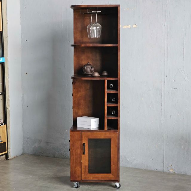 Kệ rượu di động Dexta 45x45x160cm gỗ cao su KGT68037