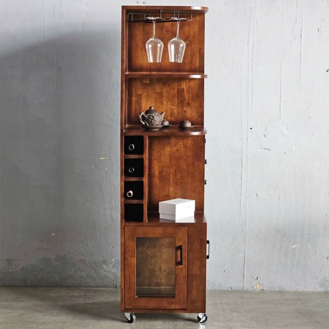 Kệ rượu di động Dexta 45x45x160cm gỗ cao su KGT68037
