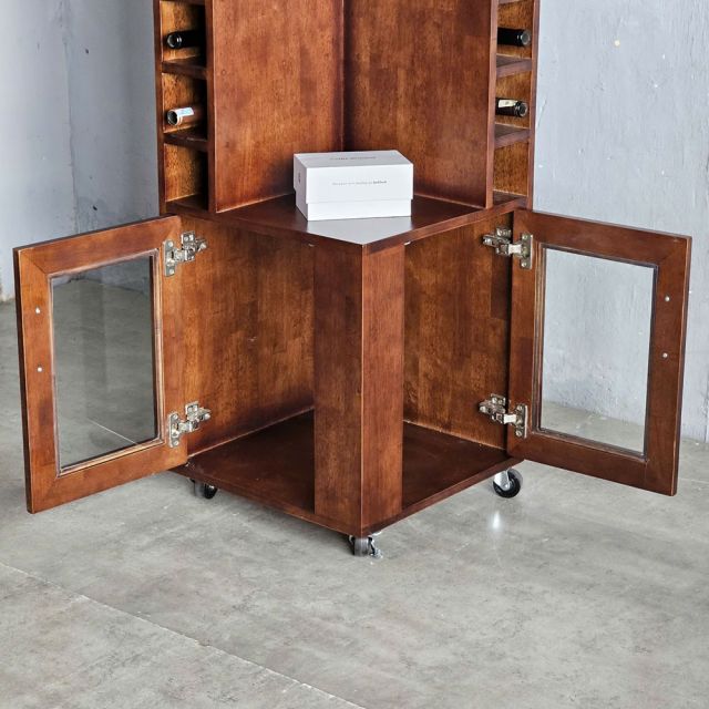 Kệ rượu di động Dexta 45x45x160cm gỗ cao su KGT68037