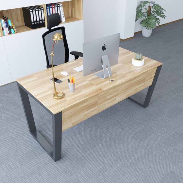 BGD68043 - Bàn giám đốc 80x160mm chân sắt hình thang gỗ cao su BGD68043 - Bàn giám đốc 80x160mm chân sắt hình thang gỗ cao su