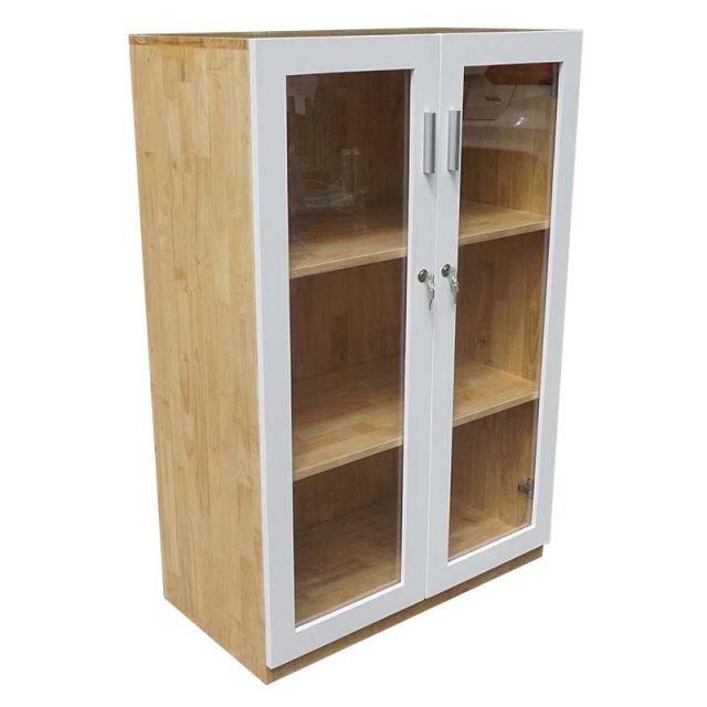 Tủ hồ sơ 3 tầng cửa kính có khóa 80x40x120cm gỗ cao su THS68015 Tủ hồ sơ 3 tầng cửa kính có khóa 80x40x120cm gỗ cao su THS68015