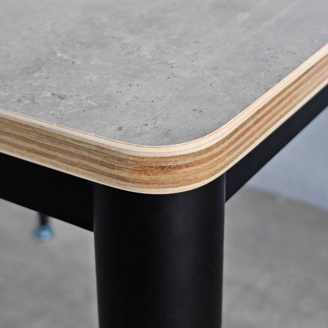 Bàn Ăn vuông 80cm gỗ Plywood chân sắt vuốt côn - BA154