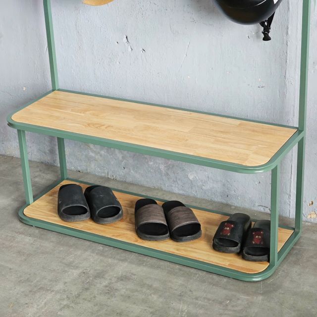 Kệ thay giày có gương 100x35x170cm gỗ cao su KG68082