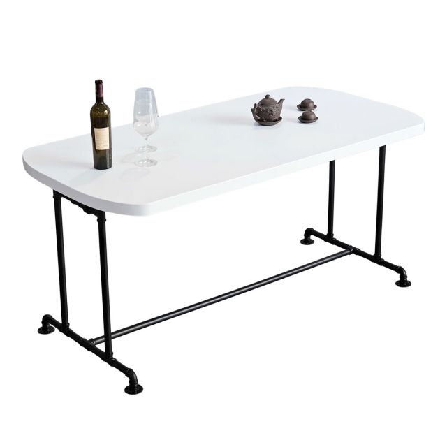Bàn ăn chữ nhật 160x80cm gỗ thông chân ống nước PPF015 Bàn ăn chữ nhật 160x80cm gỗ thông chân ống nước PPF015