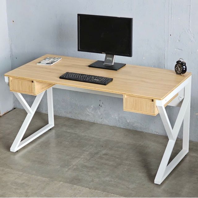 Bàn làm việc có ngăn kéo 140x70cm gỗ plywood chân chữ K BD68140