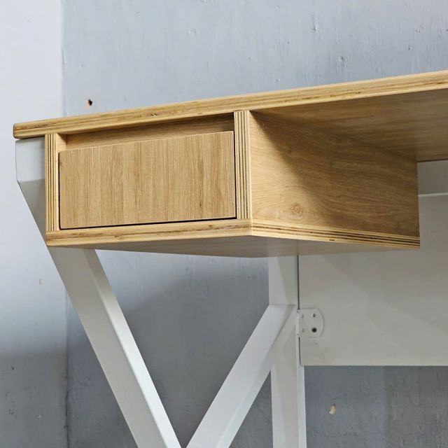 Bàn làm việc có ngăn kéo 140x70cm gỗ plywood chân chữ K BD68140