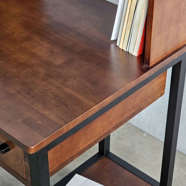 Bàn học liền kệ sách 100x60x125cm gỗ cao su FD68071