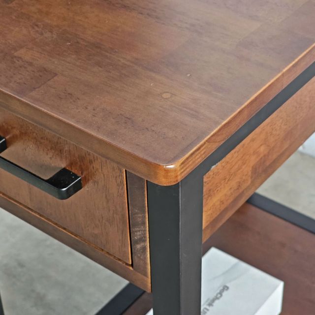 Bàn làm việc liền kệ 120x60cm gỗ cao su BD68139