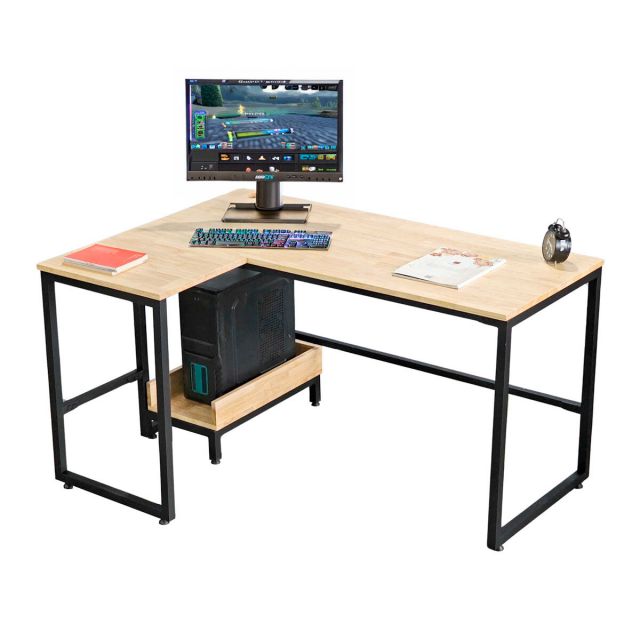 Bàn máy tính góc L 140x100cm gỗ cao su CD68035 Bàn máy tính góc L 140x100cm gỗ cao su CD68035