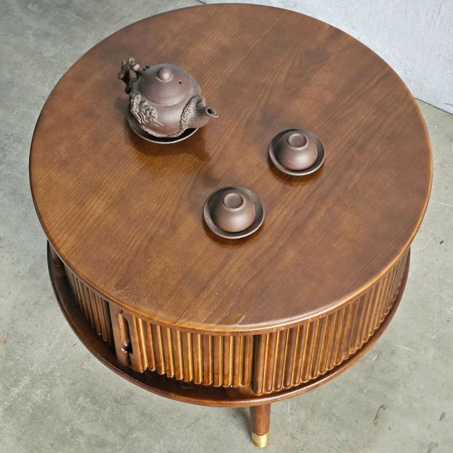 Bàn sofa gỗ Ash cửa lùa mặt bàn gỗ cao su phủ veneer TT68260