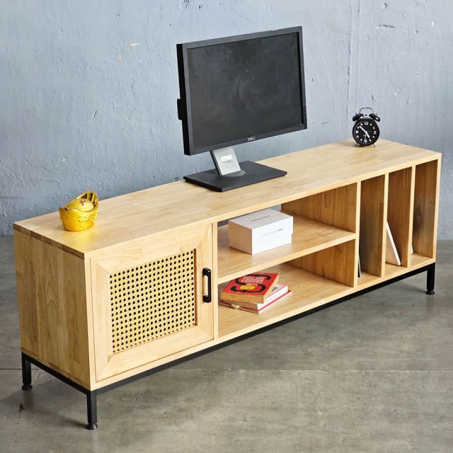 Kệ TV Nodus 150x35x50cm gỗ cao su KTV68117