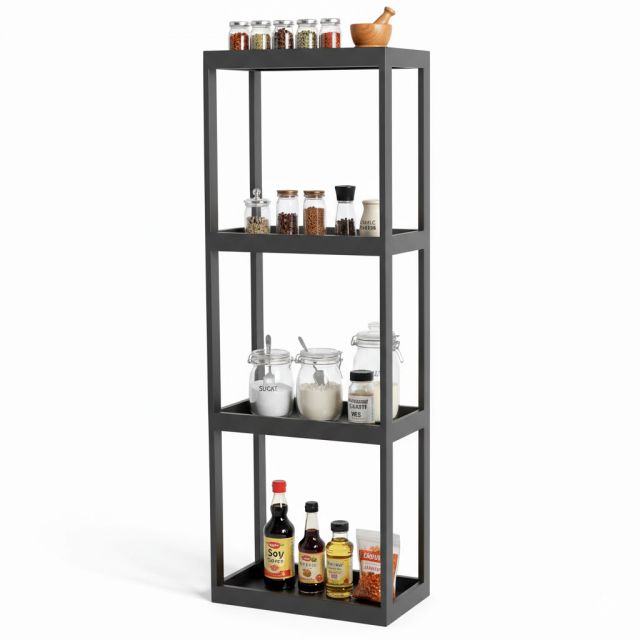 Kệ bếp 4 tầng 54x34x159cm gỗ cao su KB68057