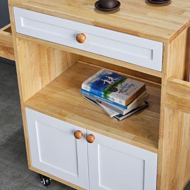 Kệ bếp di động đa năng KISPLA 90x40x80cm gỗ cao su KB68056