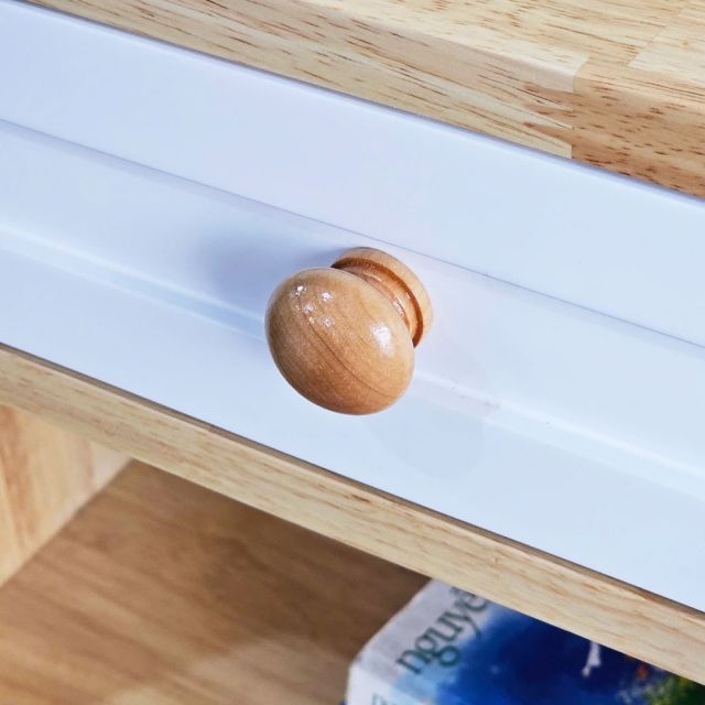Kệ bếp di động đa năng KISPLA 90x40x80cm gỗ cao su KB68056