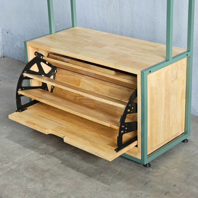 Kệ hành lang 74x35x160cm gỗ cao su KG68084