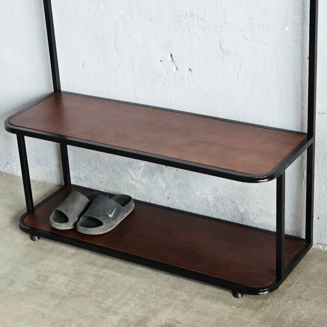Kệ thay giày có gương 100x35x170cm gỗ cao su KG68082