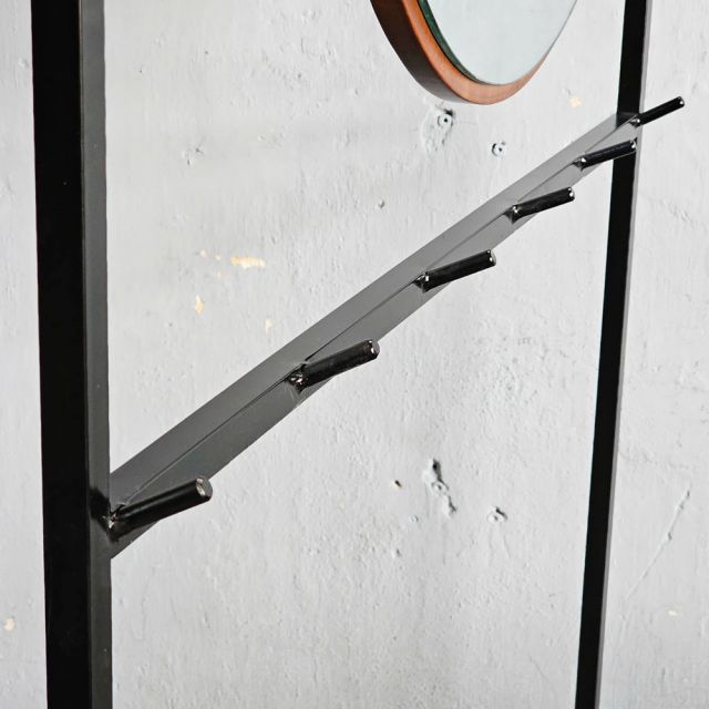Kệ thay giày có gương 100x35x170cm gỗ cao su KG68082
