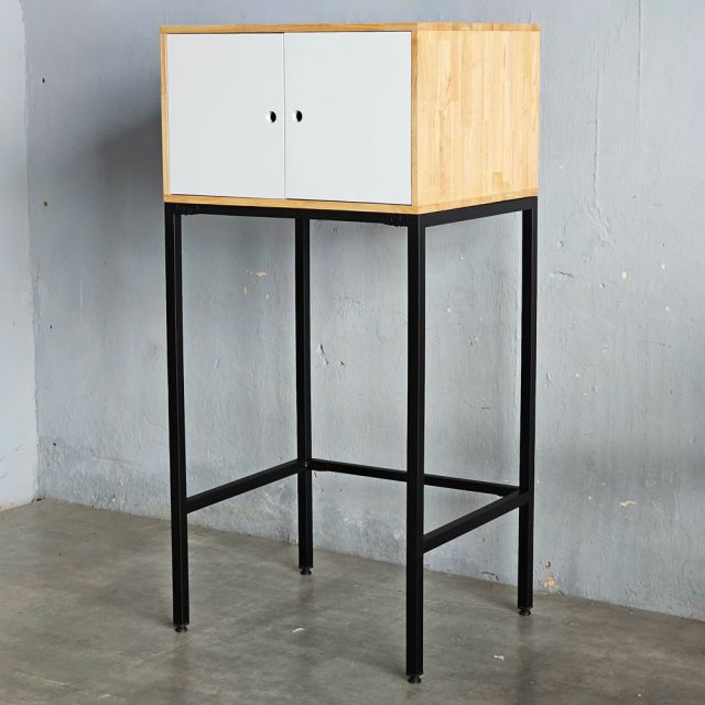 Kệ máy giặt có ngăn tủ 71x60x150cm gỗ cao su KMG68020