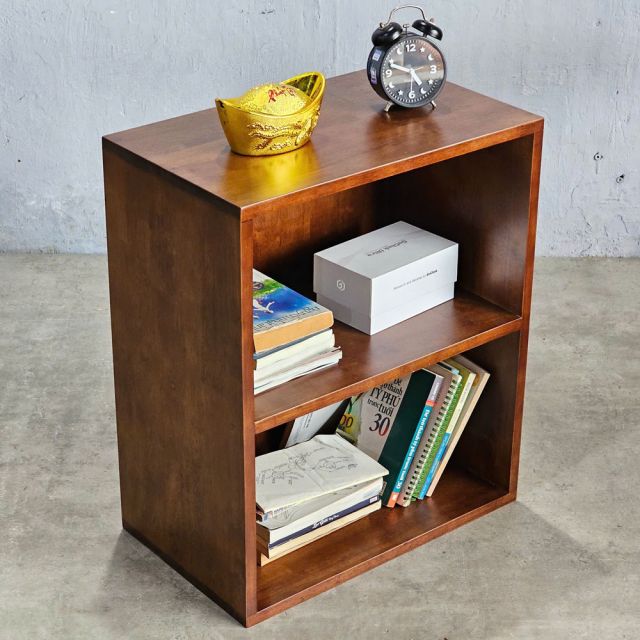 Kệ sách nhỏ đơn giản 2 ngăn gỗ cao su KS68195