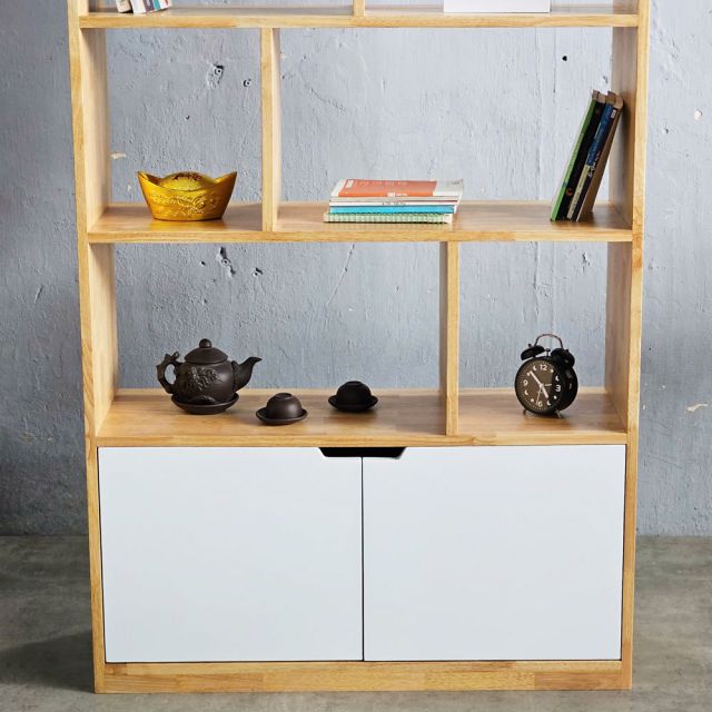 Kệ sách Azen gỗ cao su 90x30x180cm - KS68294