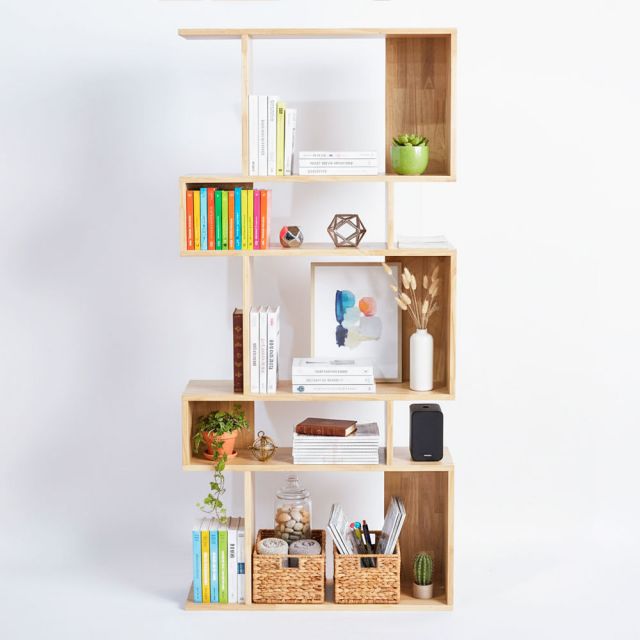 Kệ sách đứng 80x28x170cm gỗ cao su KS68309 Kệ sách đứng 80x28x170cm gỗ cao su KS68309