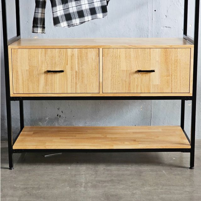 Tủ quần áo 120x50x200cm gỗ cao su KQA68066
