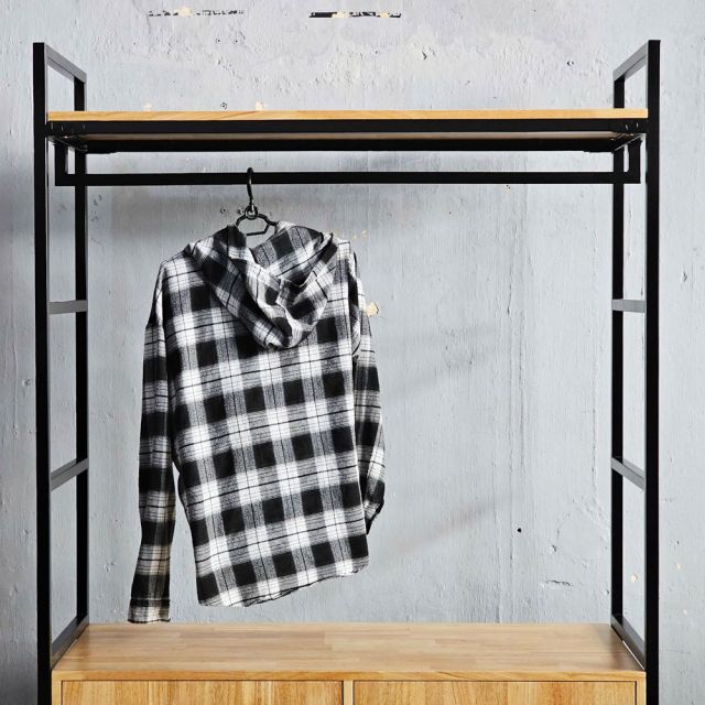 Tủ quần áo 120x50x200cm gỗ cao su KQA68066