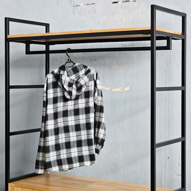 Tủ quần áo 120x50x200cm gỗ cao su KQA68066