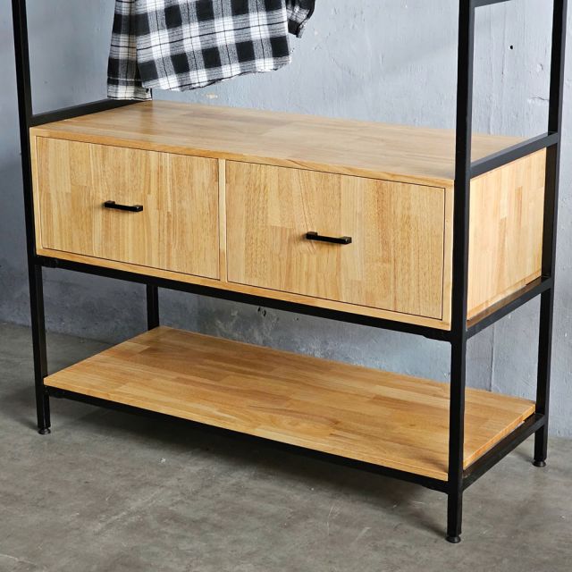 Tủ quần áo 120x50x200cm gỗ cao su KQA68066