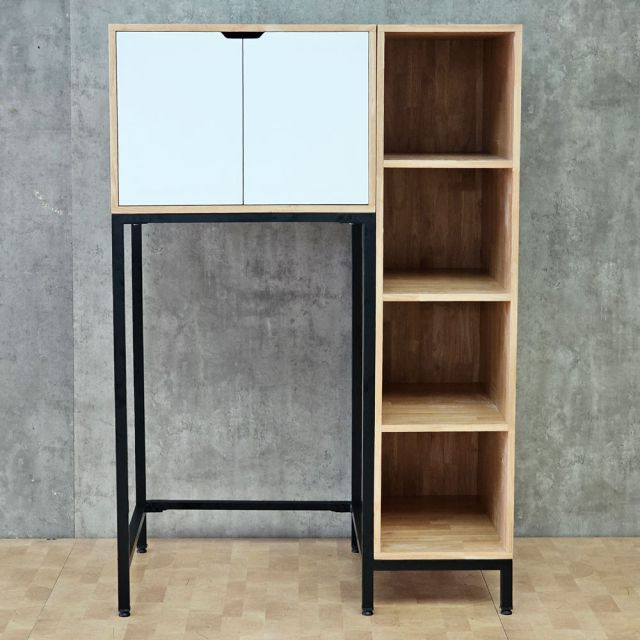 Kệ máy giặt liền tủ kệ 105x65x155cm gỗ cao su KMG68019