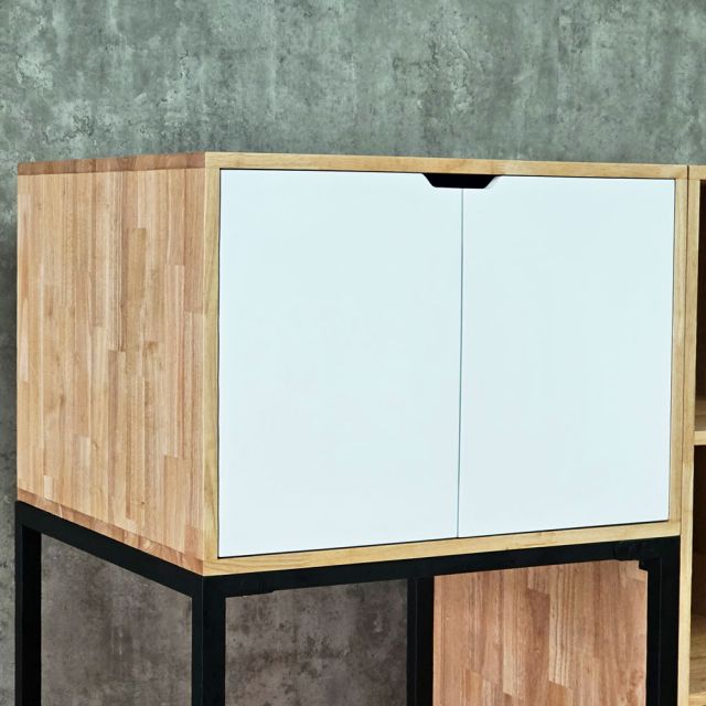 Kệ máy giặt liền tủ kệ 105x65x155cm gỗ cao su KMG68019