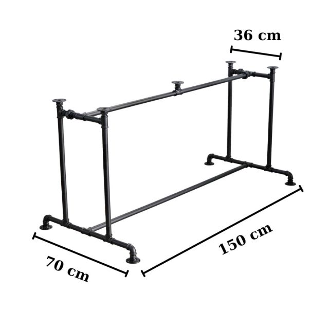 Chân bàn ống nước sắt 150x70cm sơn tĩnh điện HCPP015