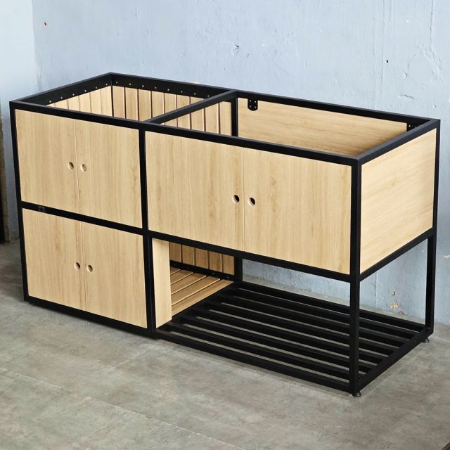 Tủ bếp dưới 150x60x85cm gỗ plywood khung sắt TBD68013