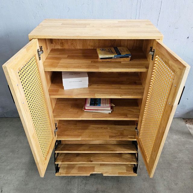 Tủ để giày 70x35x120cm gỗ cao su KG68083