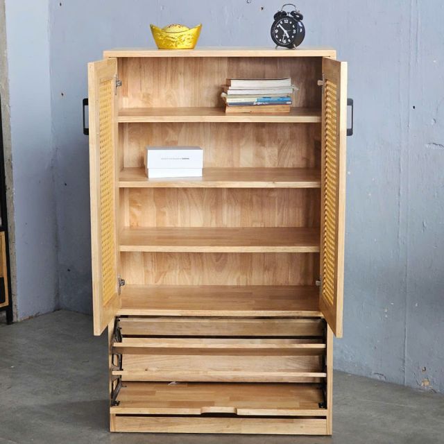 Tủ để giày 70x35x120cm gỗ cao su KG68083