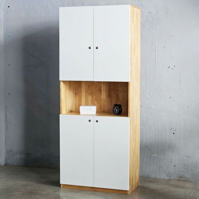 Tủ hồ sơ cao gỗ cao su 5 tầng 2 cửa (80x40x220cm)
