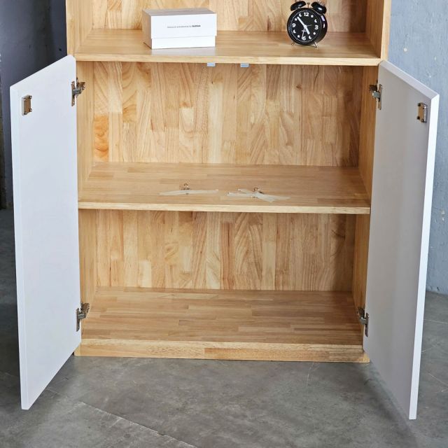 Tủ hồ sơ cao gỗ cao su 5 tầng 2 cửa (80x40x220cm)