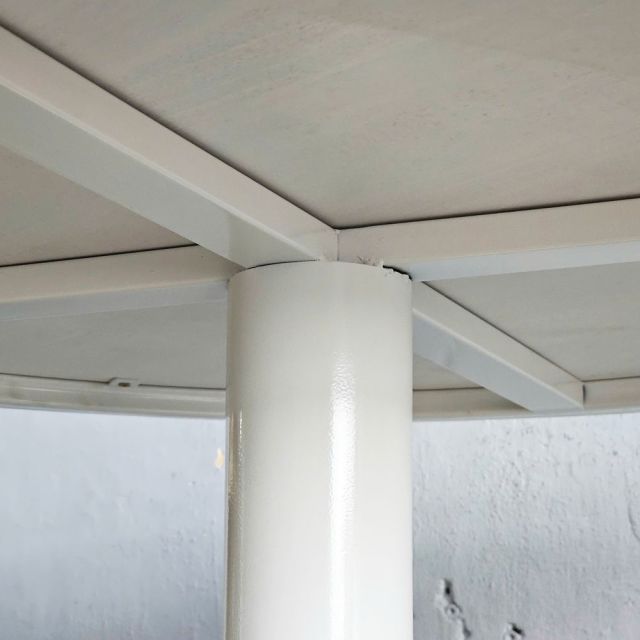 Bàn tròn 120cm gỗ cao su chân sắt BA68220