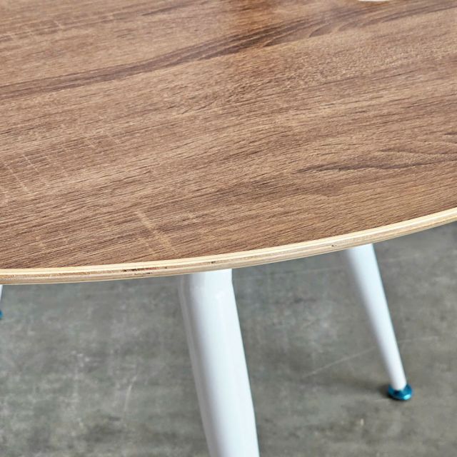 Bàn ăn tròn 120cm gỗ Plywood chân sắt vuốt côn BA158