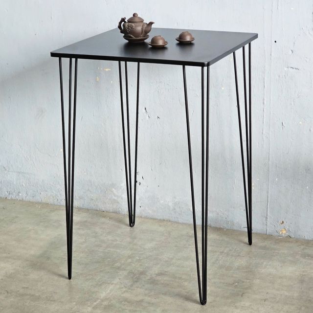 Bàn bar mặt vuông 70x70cm chân sắt Hairpin sơn tĩnh điện BB037