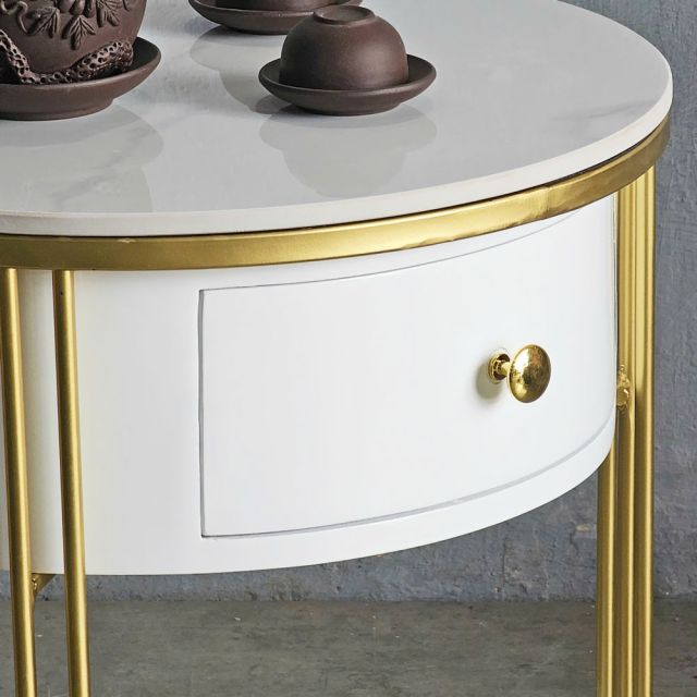 Bàn bên sofa, tab trang trí 2 tầng có hộc tủ SST047