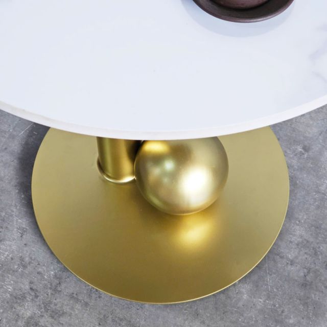Bàn tab sofa tròn 50x50cm mặt đá ceramic SST032
