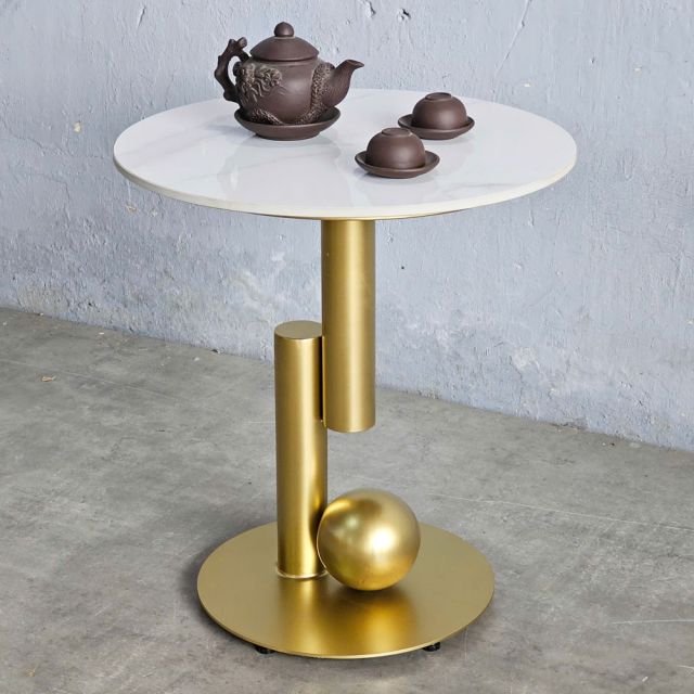 Bàn tab sofa tròn 50x50cm mặt đá ceramic SST032