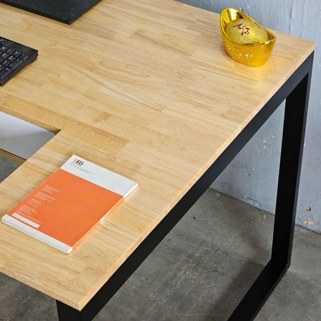 Bàn chữ L có ngăn kéo 120x90cm gỗ cao su CD68037