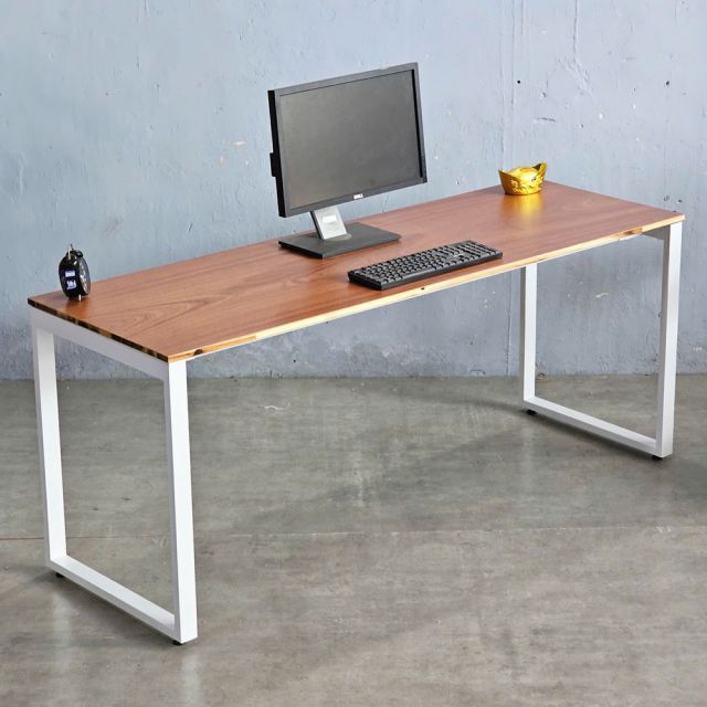 Bàn làm việc 180x60cm gỗ cao su chân sắt lắp ráp Rectang HBRT107