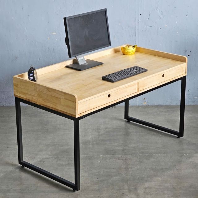 Bàn làm việc có ngăn kéo 140x70cm gỗ cao su BD68143