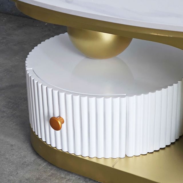 Bàn sofa đôi mặt đá chân sắt TT68288