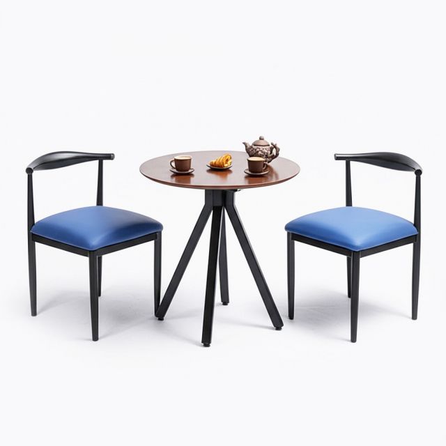 Combo bàn cafe tròn và 2 ghế Bull sắt CBCF325