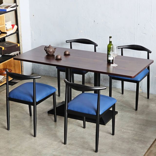 Combo bàn ăn chữ nhật và 4 ghế Bull sắt BBA179